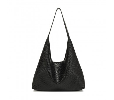 classic woven PU shoulder bag