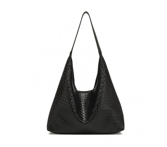 classic woven PU shoulder bag