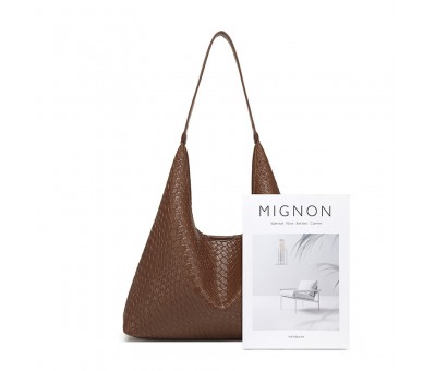 classic woven PU shoulder bag