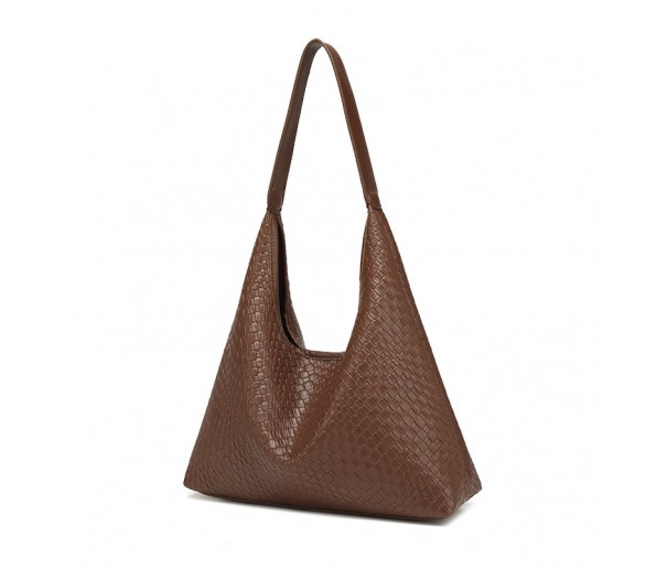 classic woven PU shoulder bag