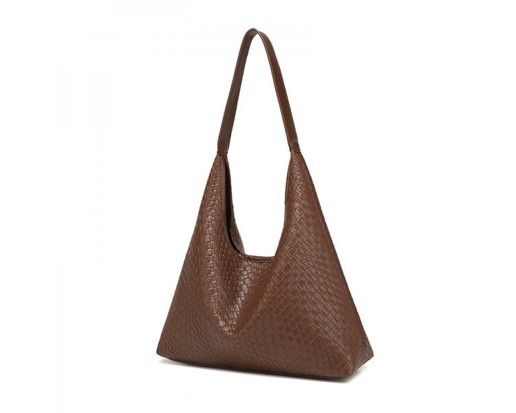 classic woven PU shoulder bag