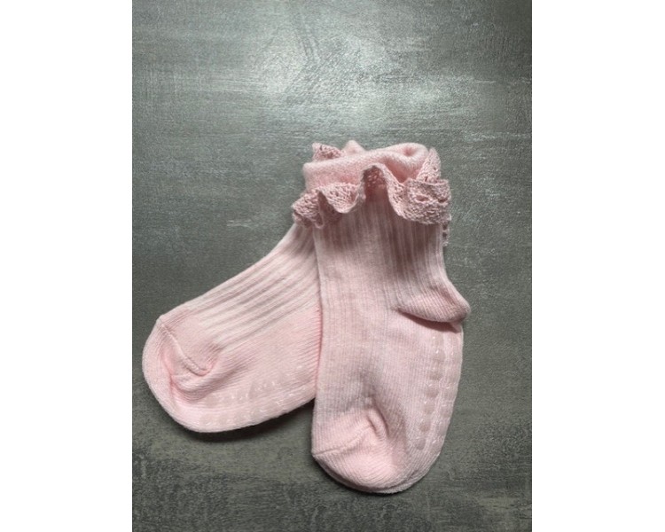 Jolies chaussettes antidérapantes rose clair