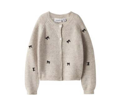 NAME IT : Gebreide vest met strikjes