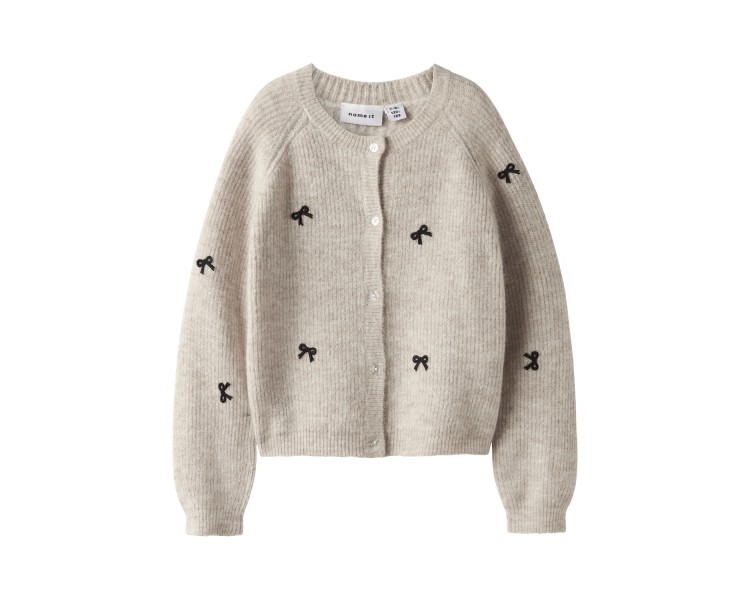 NAME IT : Cardigan tricoté avec nœuds