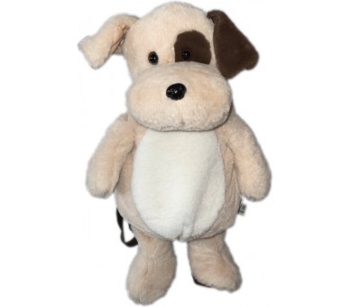 sac à dos beige et marron pour chien