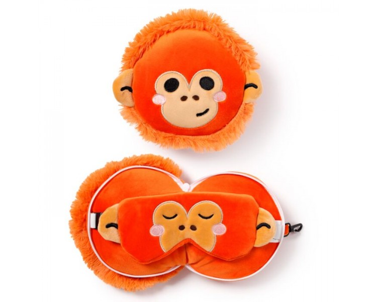 Oreiller de voyage et masque de sommeil orang-outan