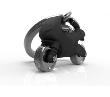 porte-clés noir en forme de moto de course