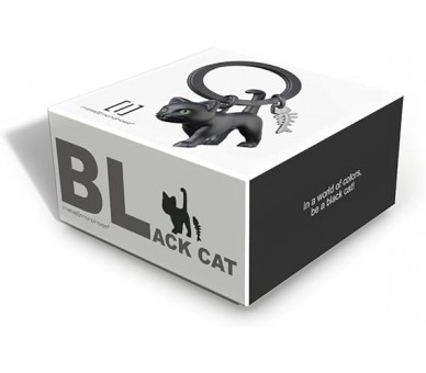 porte-clés Metalmorphose en forme de chat noir