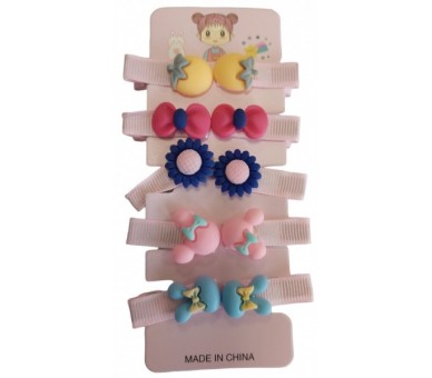 Hair Clips Ensemble Fleurs 10pcs for Kids