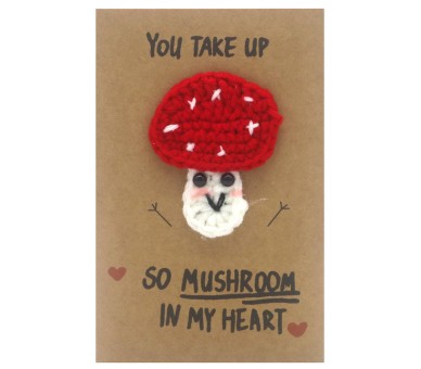 Positive Knitted Gift Card 14x9.5cm Champignon
