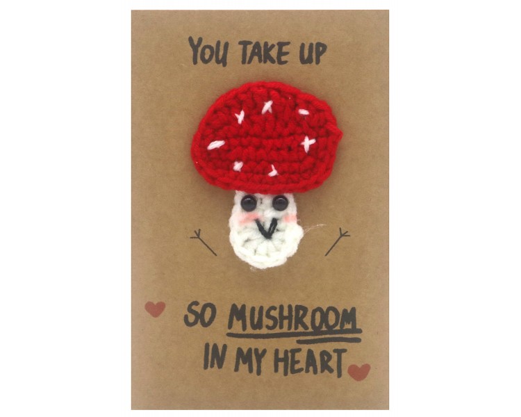 Positive Knitted Gift Card 14x9.5cm Champignon