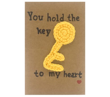 Positive Knitted Gift Card 14x9.5cm Key