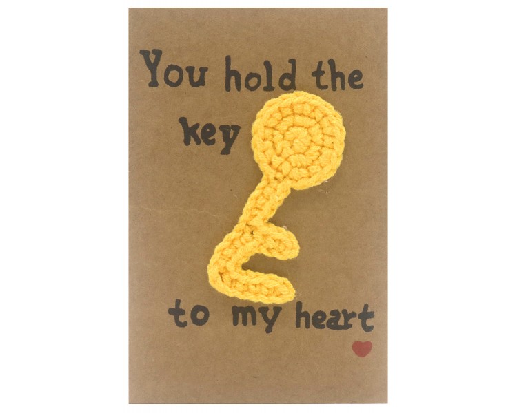 Positive Knitted Gift Card 14x9.5cm Key