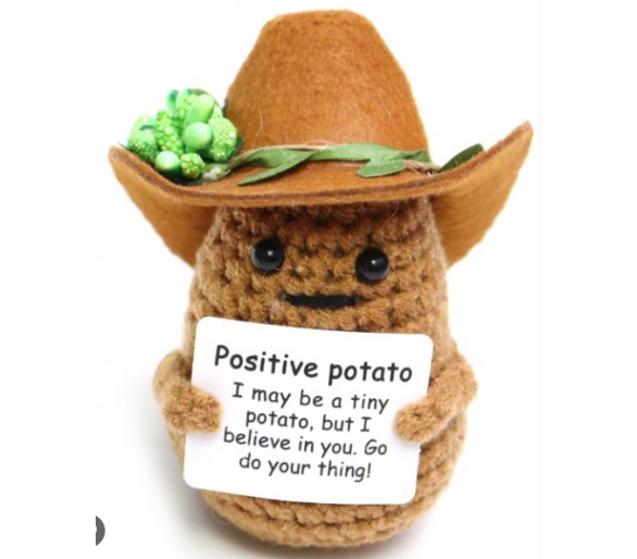 Knitted Positive Aardappel Cowboy 9cm