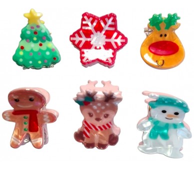 Hair Claw Ensemble Noël 12pcs