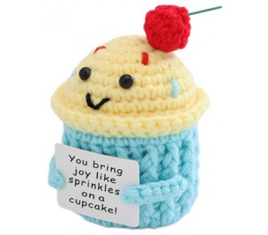 KNITTED POSITIVE CUPCAKE 10CM
