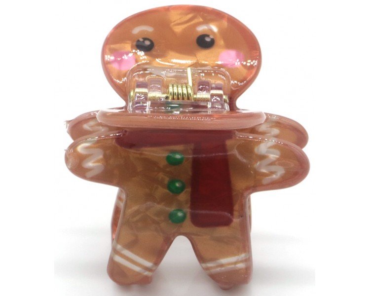 Hair Claw Kerst Gingerbread Man 4cm