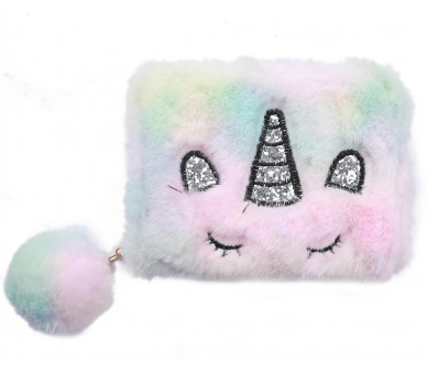 Fluffy Portefeuille Unicorn 14x9x2cm