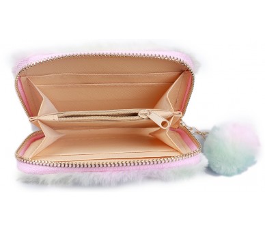 Fluffy Portemonnee Unicorn 14x9x2cm