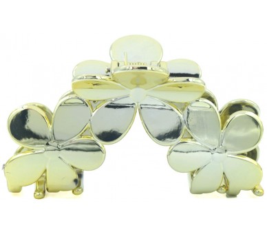 Hair Claw 9.5cm Bloemen Gold