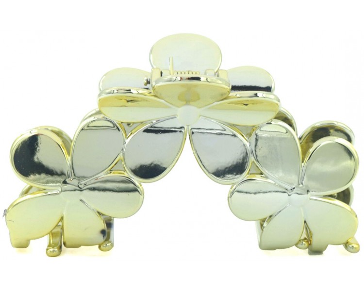 Hair Claw 9.5cm Bloemen Gold