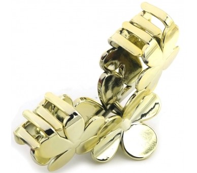 Hair Claw 9.5cm Fleurs Gold