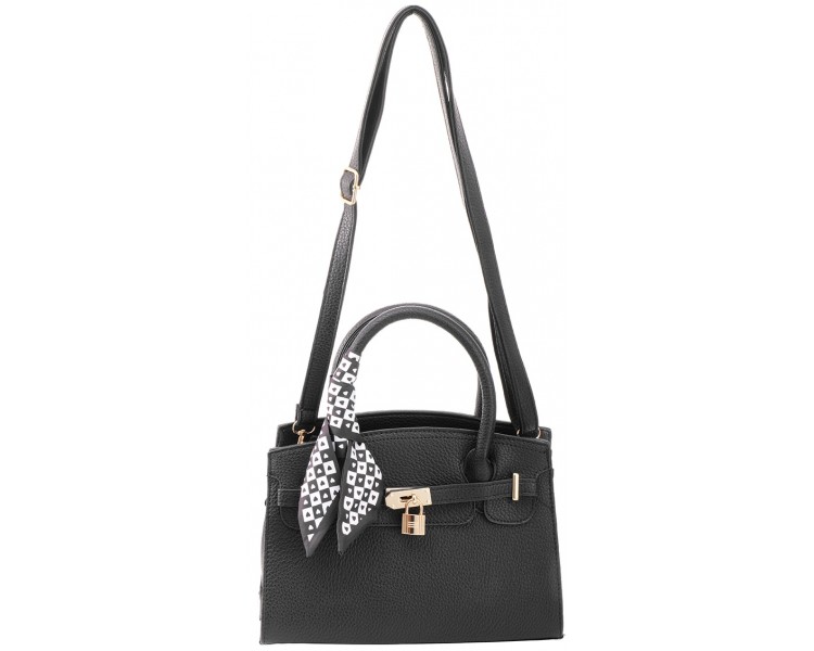 PU Tas with Sjaal 28x20x9cm Black