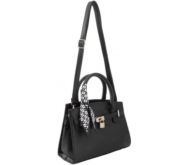 PU Tas with Sjaal 28x20x9cm Black
