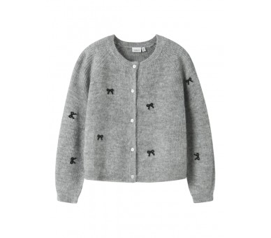 NAME IT : Cardigan tricoté avec nœuds