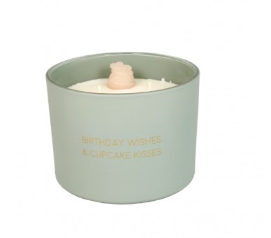 BOUGIE DE SOJA - VŒUX D'ANNIVERSAIRE ET BISOUS DE