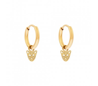 Petites boucles d'oreilles avec pendentif panthère