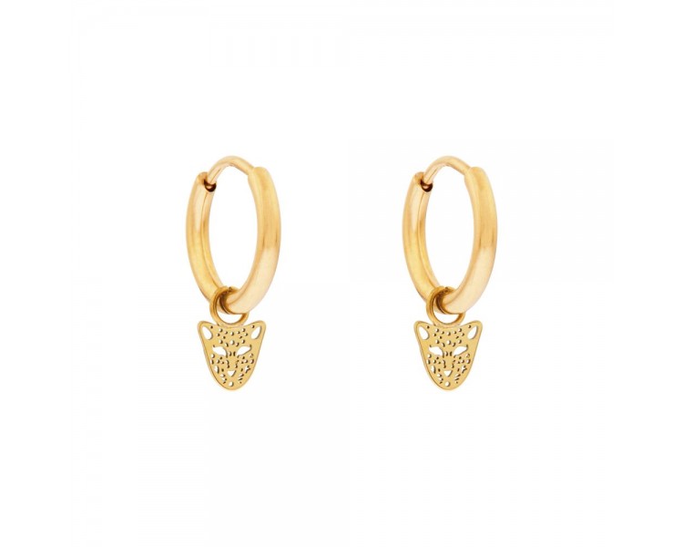 Petites boucles d'oreilles avec pendentif panthère