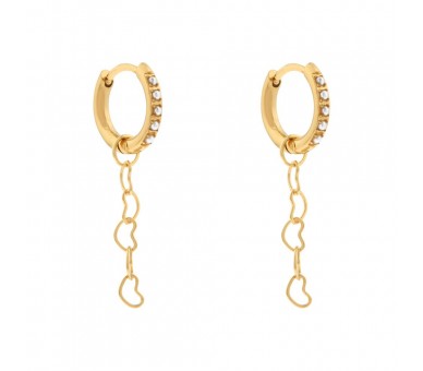 Boucles d'oreilles coeur connecté minimalistes