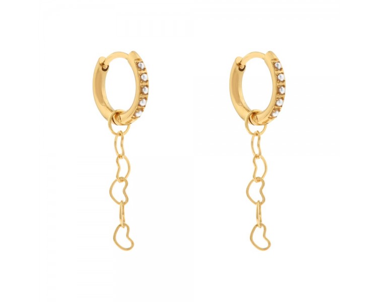 Boucles d'oreilles coeur connecté minimalistes