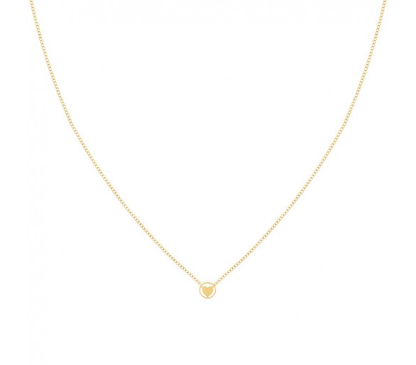 Collier pendentif rond avec cœur