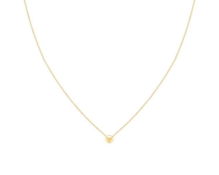 Collier pendentif rond avec cœur