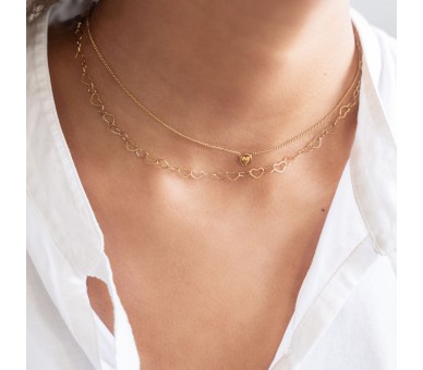 Collier pendentif rond avec cœur