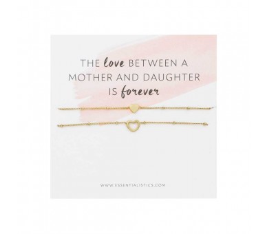 Bracelet à partager - mère et fille - cœurs