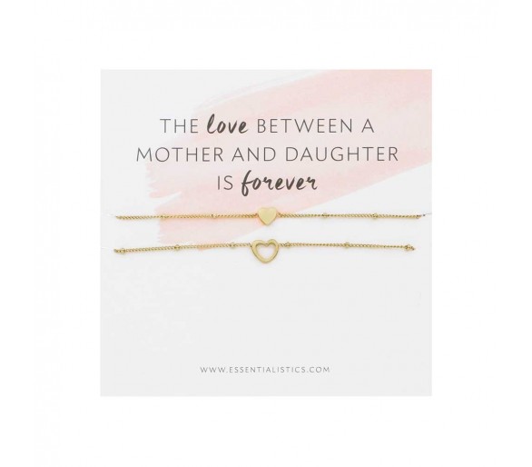 Bracelet set to share - mother daughter - hearts