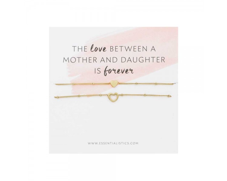 Bracelet à partager - mère et fille - cœurs