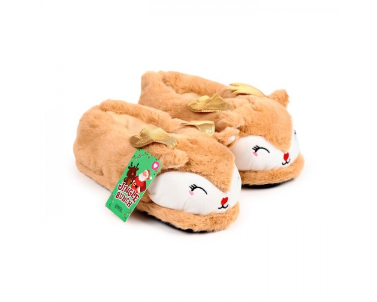 Jingle Kerstmis Rendier Sloffen (Unisex One Size)