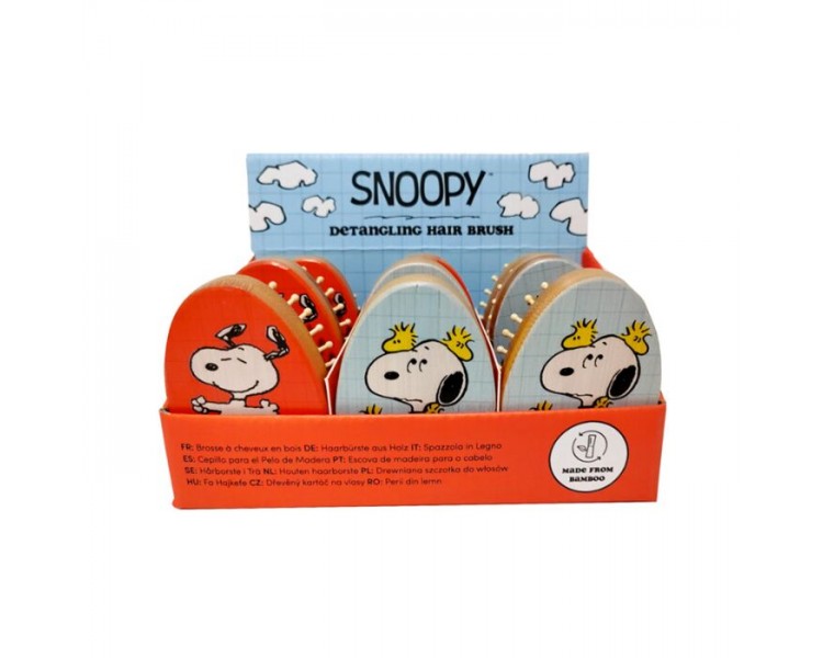 Brosse à Cheveux en Bambou Snoopy & Woodstock