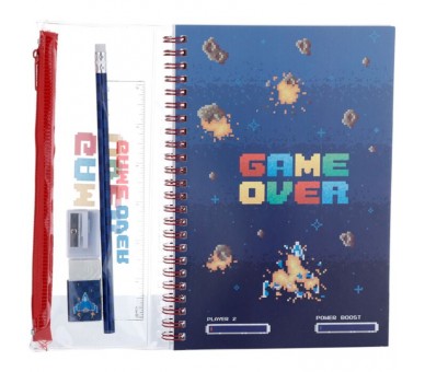 Carnet A5 Game Over & Set d'Écriture 6 pièces