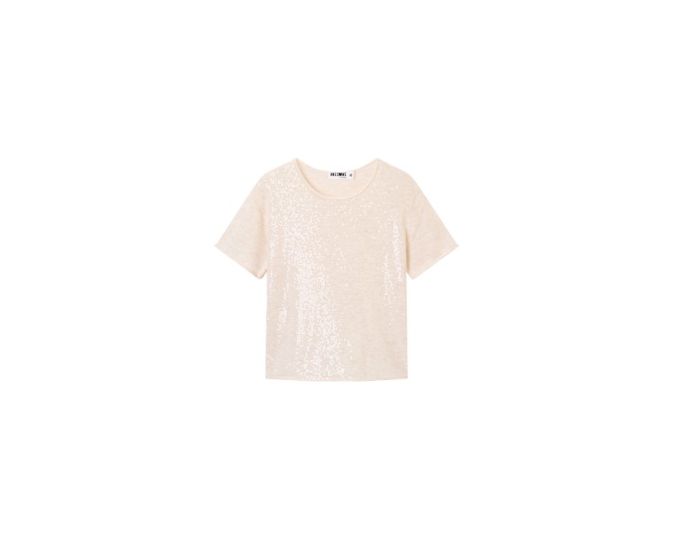 SOMEONE : T-shirt korte mouwen donker ecru