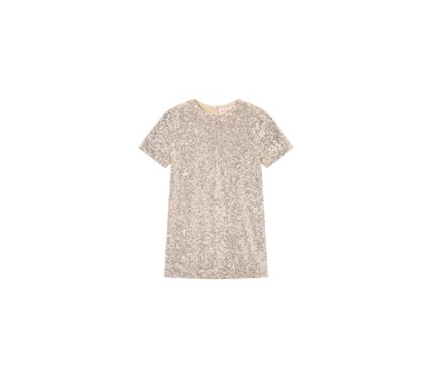 SOMEONE : robe à manches courtes or clair