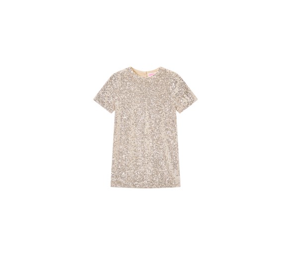 SOMEONE : robe à manches courtes or clair