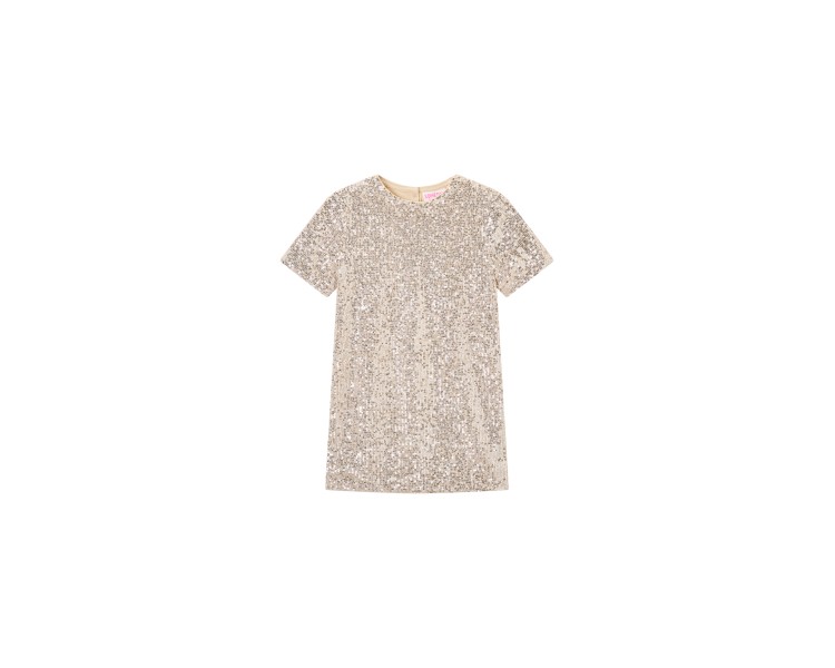 SOMEONE : Jurk met korte mouwen licht goud