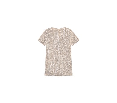 SOMEONE : robe à manches courtes or clair