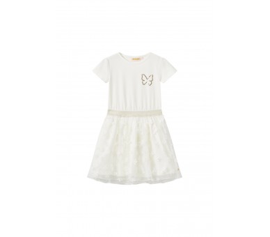 SOMEONE : robe à manches courtes ecru