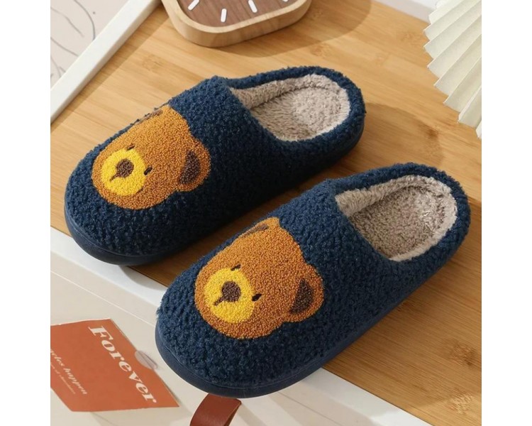 Pantoufles : Ours sur fond blue